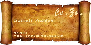 Csanádi Zsombor névjegykártya